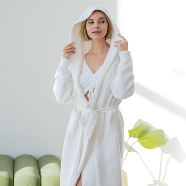 Fuzzy White Robe Etsy