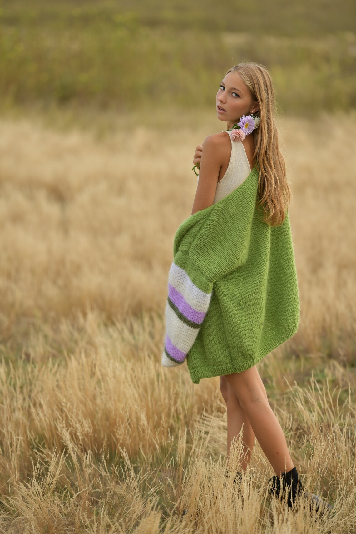 Hand Knit Mohair Cardigan Green Spring Soft Luxurious Mohair - Etsy