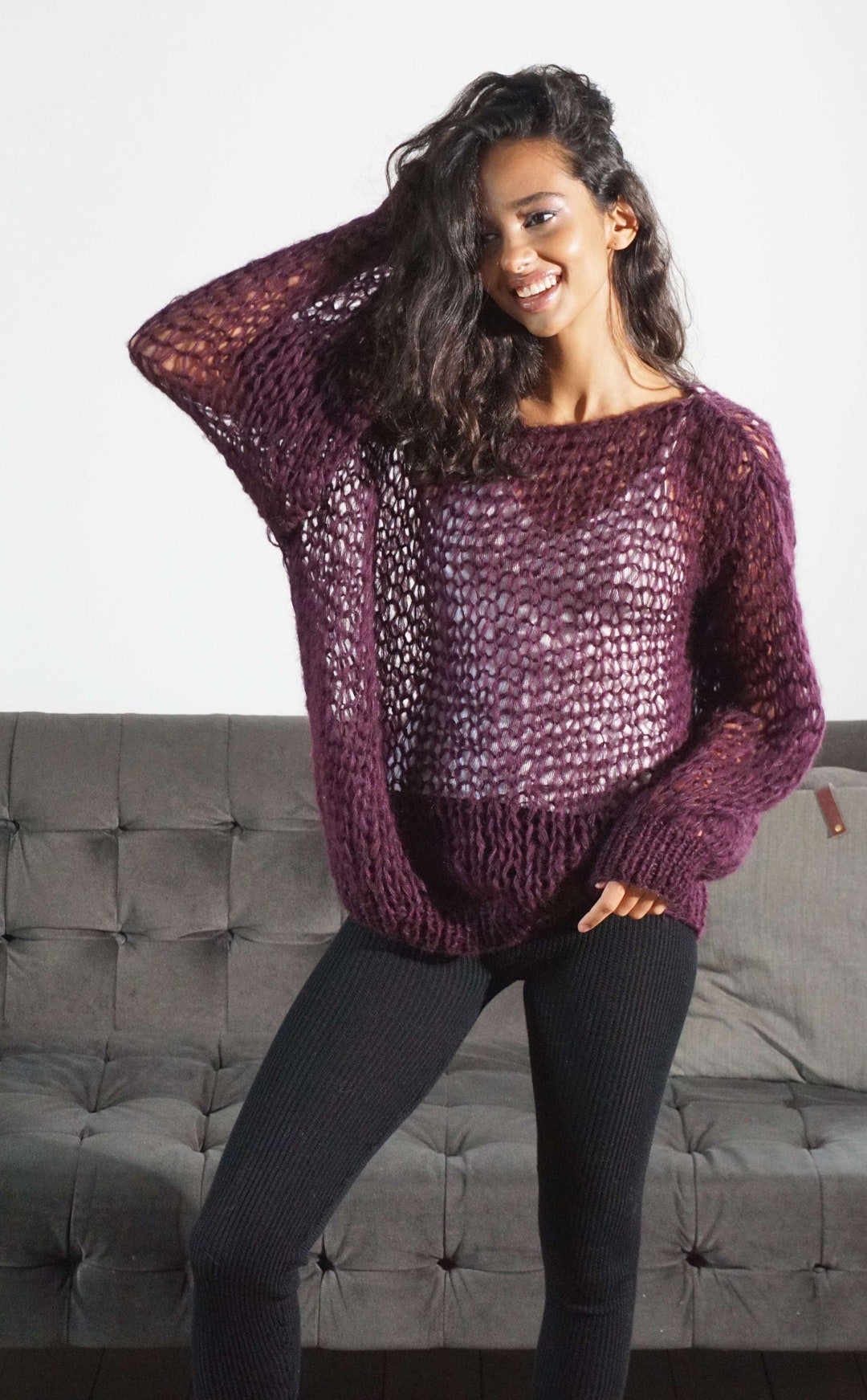 トップス sugarhill 20aw MOHAIR PYHCH KNIT SUGARHILL - MOHAIR LOOSE STRIPE KNIT / RED | Retikle Online