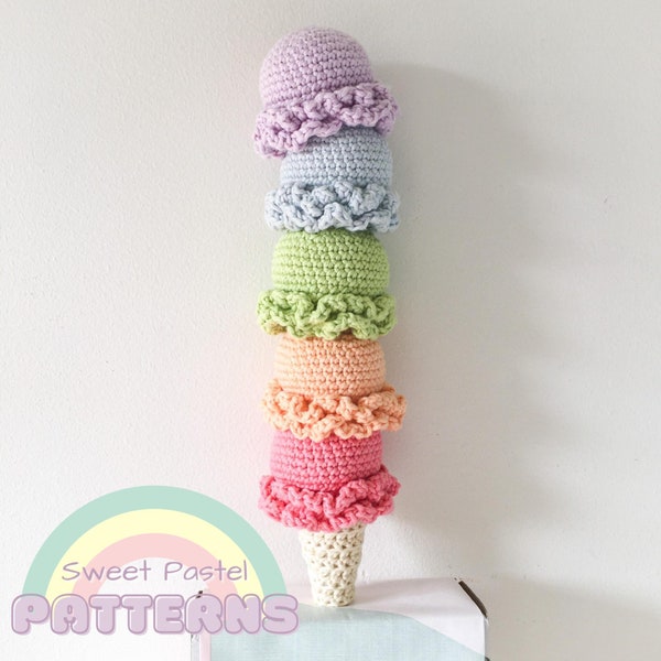 Eiscreme Häkelanleitung, Eis Amigurumi, Eis Amigurumi, Englische Häkelanleitung, Schwedische Häkelanleitung, Virkmönster Glas