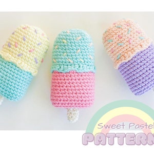 Popsicle Crochet Pattern, Ice Cream Crochet Pattern, Popsicle Bunting, Crochet Popsicle Banner, Virkmönster Glassar, Crochet Pattern