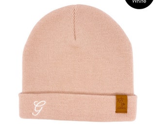 Personalised Pink Beanie with initials | Winter Beanies | Girls Beanie | Kids Beanie | Family Beanies | Matching Kids & Adult Sizes