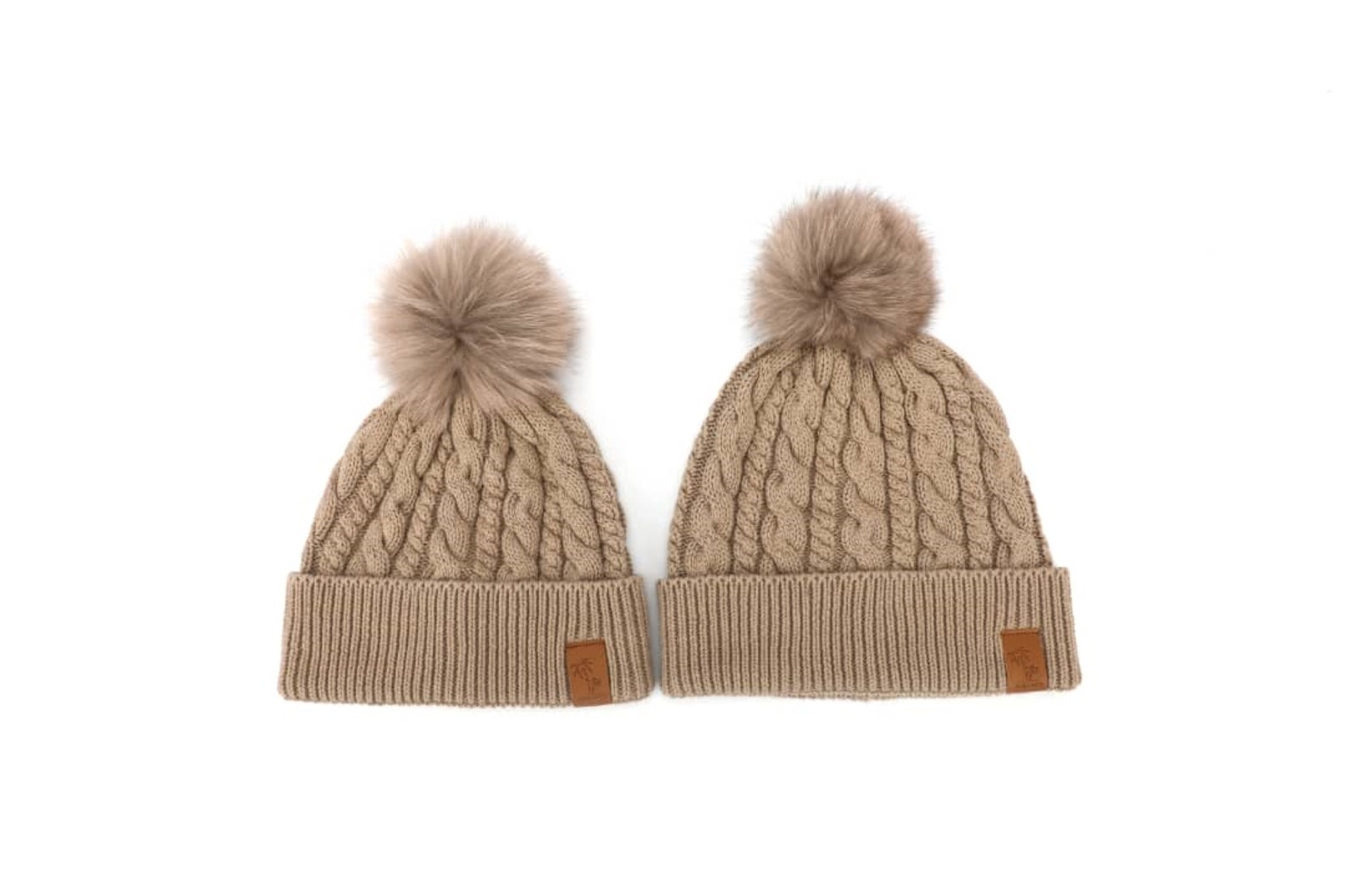 Brown Beanie 100 Cotton Pom Pom Winter Beanie Girls Etsy