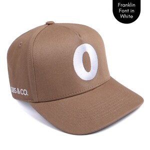 Personalised Brown Hat with customised initials Matching Baby, Kids & Dad Sizes Snapback Cap Christmas Gift Idea image 5