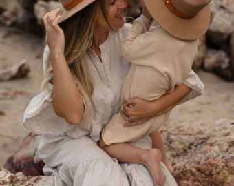 Caramel 100% Wool Fedora Rancher Hat | Matching Mum and Child Sizes | Gift idea