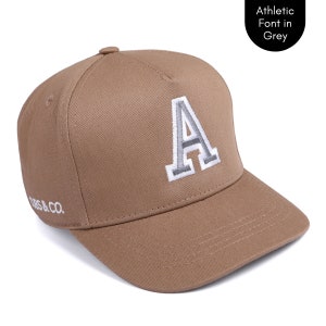 Personalised Brown Hat with customised initials Matching Baby, Kids & Dad Sizes Snapback Cap Christmas Gift Idea image 3