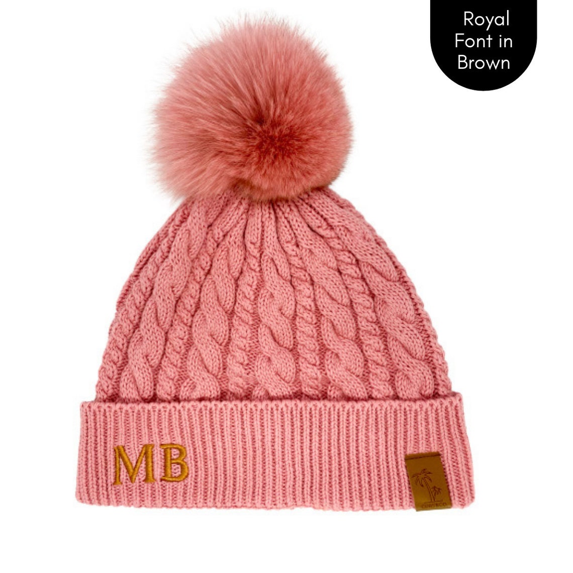Personalised Pink Pom Pom Beanie Matching Kids & Adults Sizes Etsy