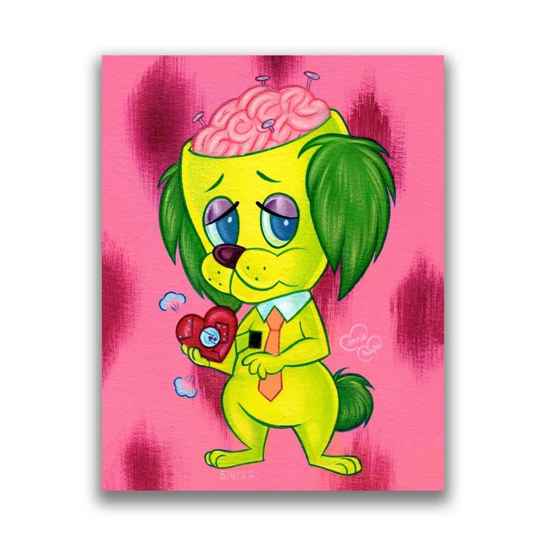 My Head Hurts Kitschy Cute Lowbrow Kitsch Art Print by Etsy