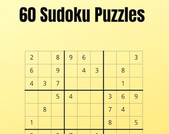 60 Sudoku Puzzles for Adults: Easy, Medium, Hard (Printable PDF)