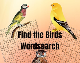Find the Birds Word Search Puzzles: Large Print (PDF)