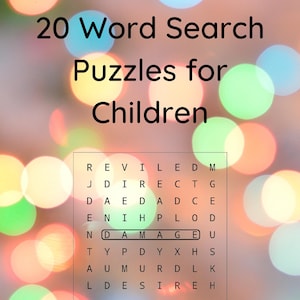 20 Kids Word Search Puzzles, Puzzles for Younger Children, Wordsearch Puzzles, Kids Word Search, Wordsearch, Large Format