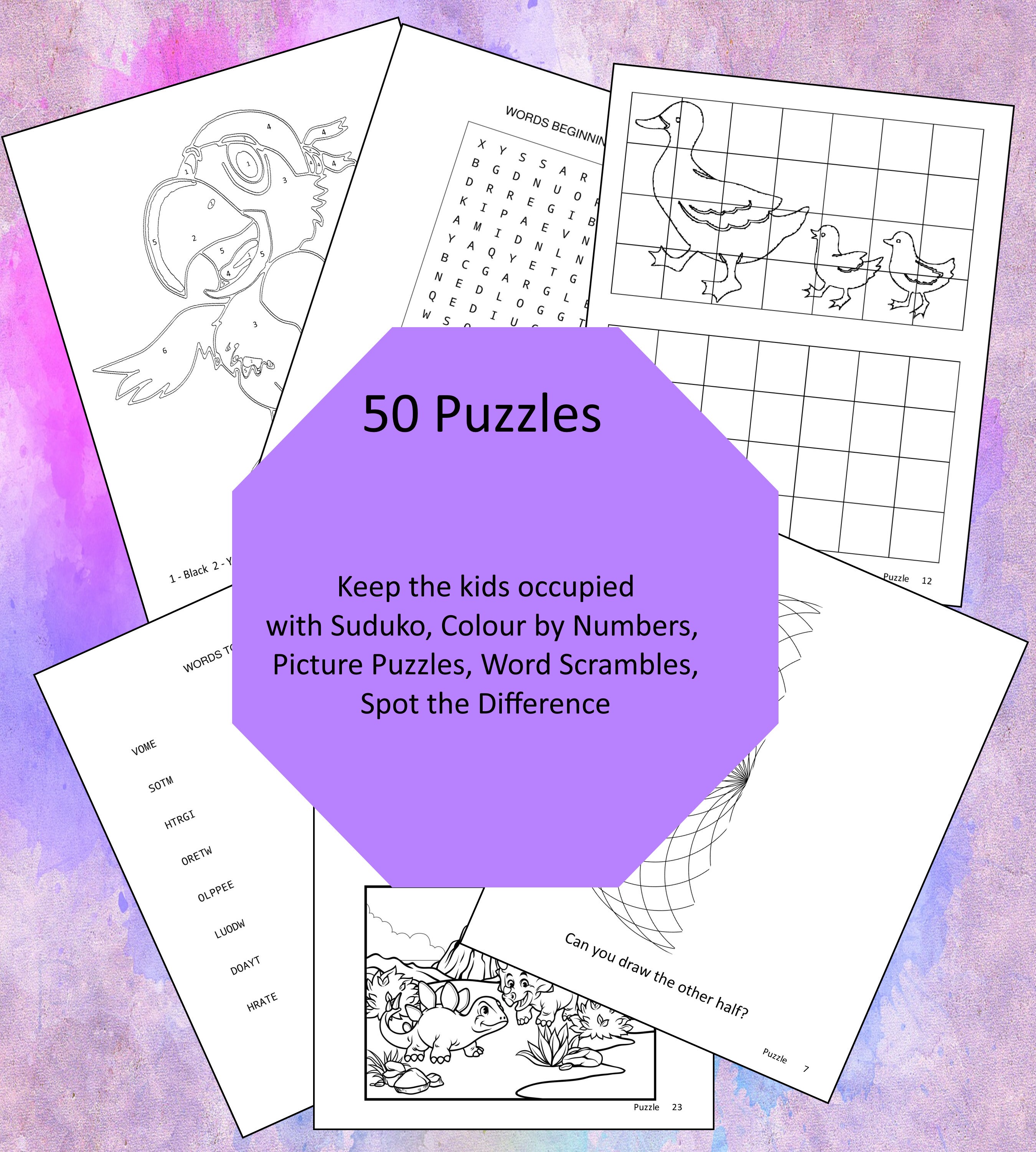 Kids Activity Book Vol 1: Travel Puzzles, Coloring, Sudoku (digital ...