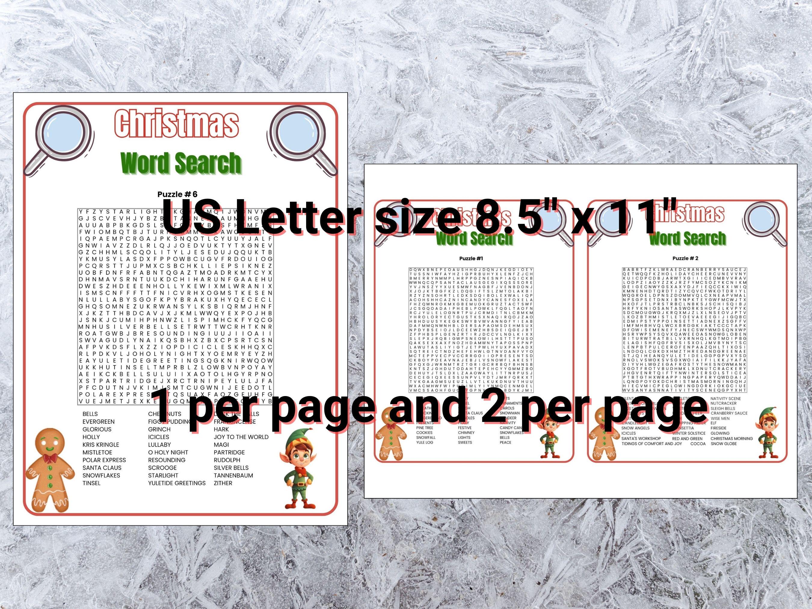 Christmas Word Search Printable Bundle: Holiday Party Game (PDF) - Etsy