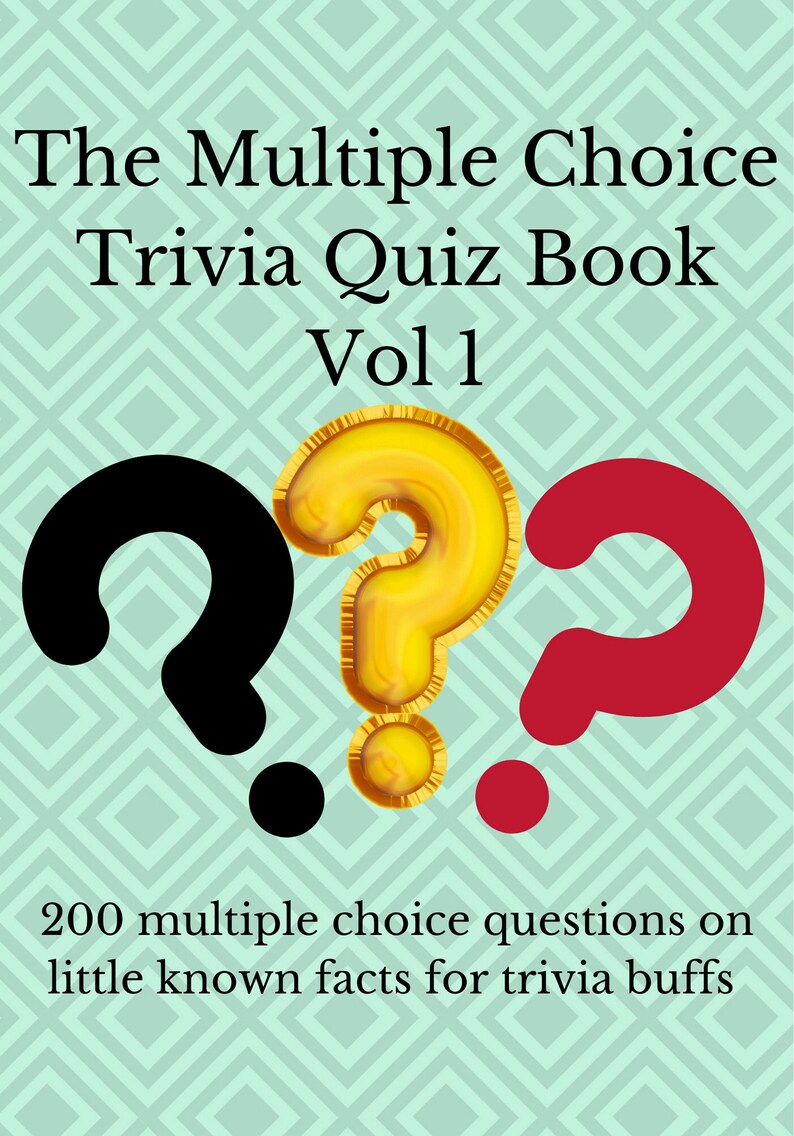 200 Multiple Choice Trivia Questions Quiz for Grown Ups Etsy