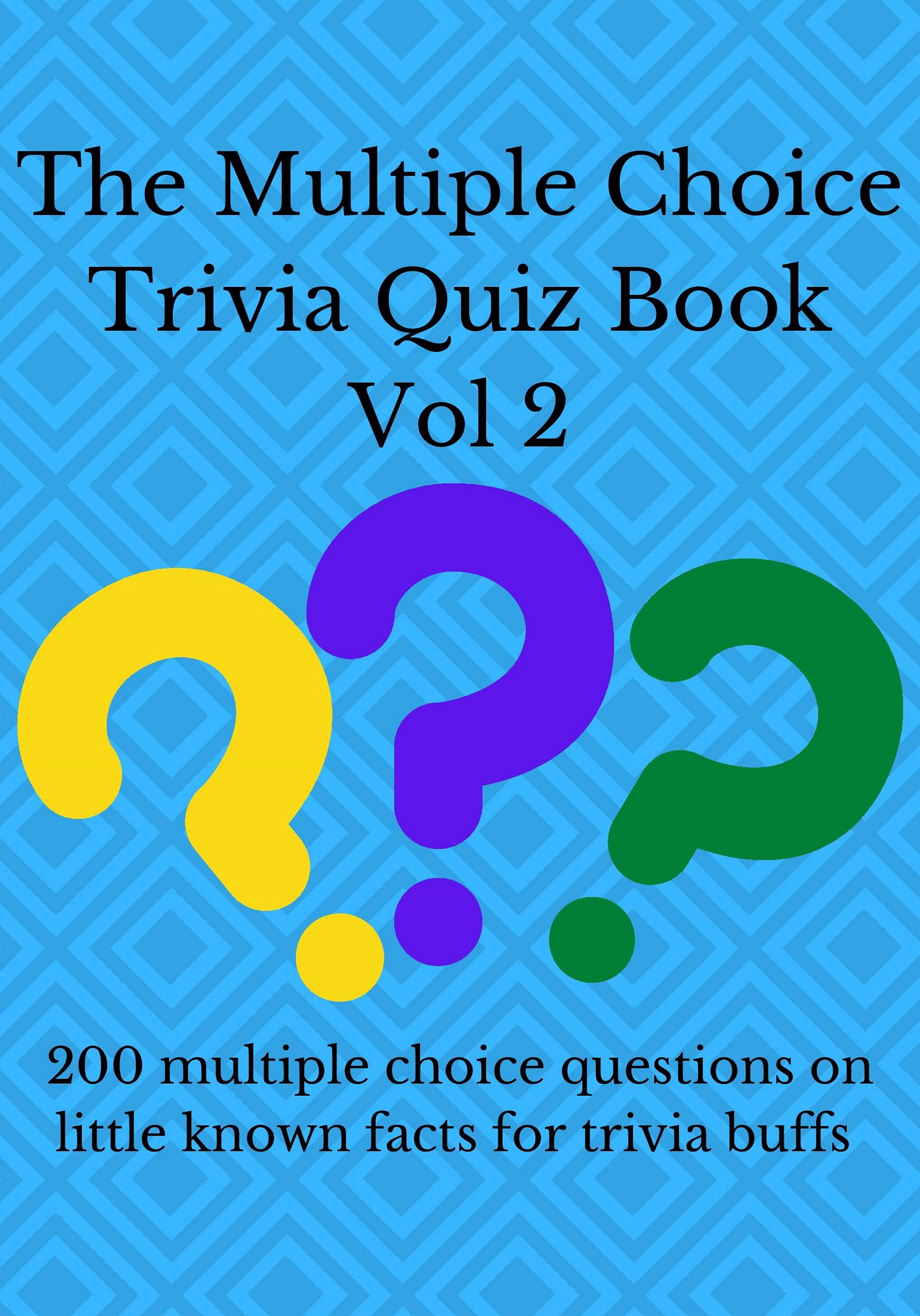 Volume 2 Of 200 Multiple Choice Trivia Questions Quiz For Etsy