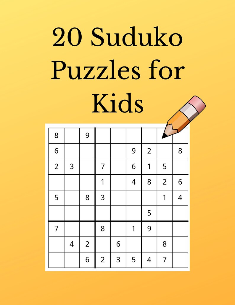 20 Kids Suduko Puzzles Suduko Puzzles for Kids Brain Teaser Etsy 20 Kids Suduko Puzzles Suduko Puzzles for Kids Brain Teaser Etsy