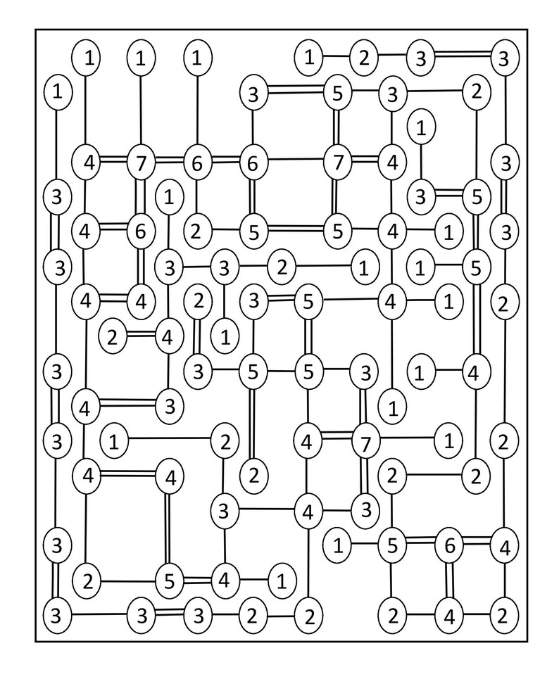 Hashi Bridges Puzzles PDF Printable Easy to Hard With Solutions ...