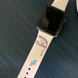 Fishing Rod- Personalized Engraved Apple Silicone Sport Watch Bands