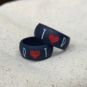 Personalized Engraved Inner Grooves Silicone Ring 8.5MM - Wedding Band for Men and Women