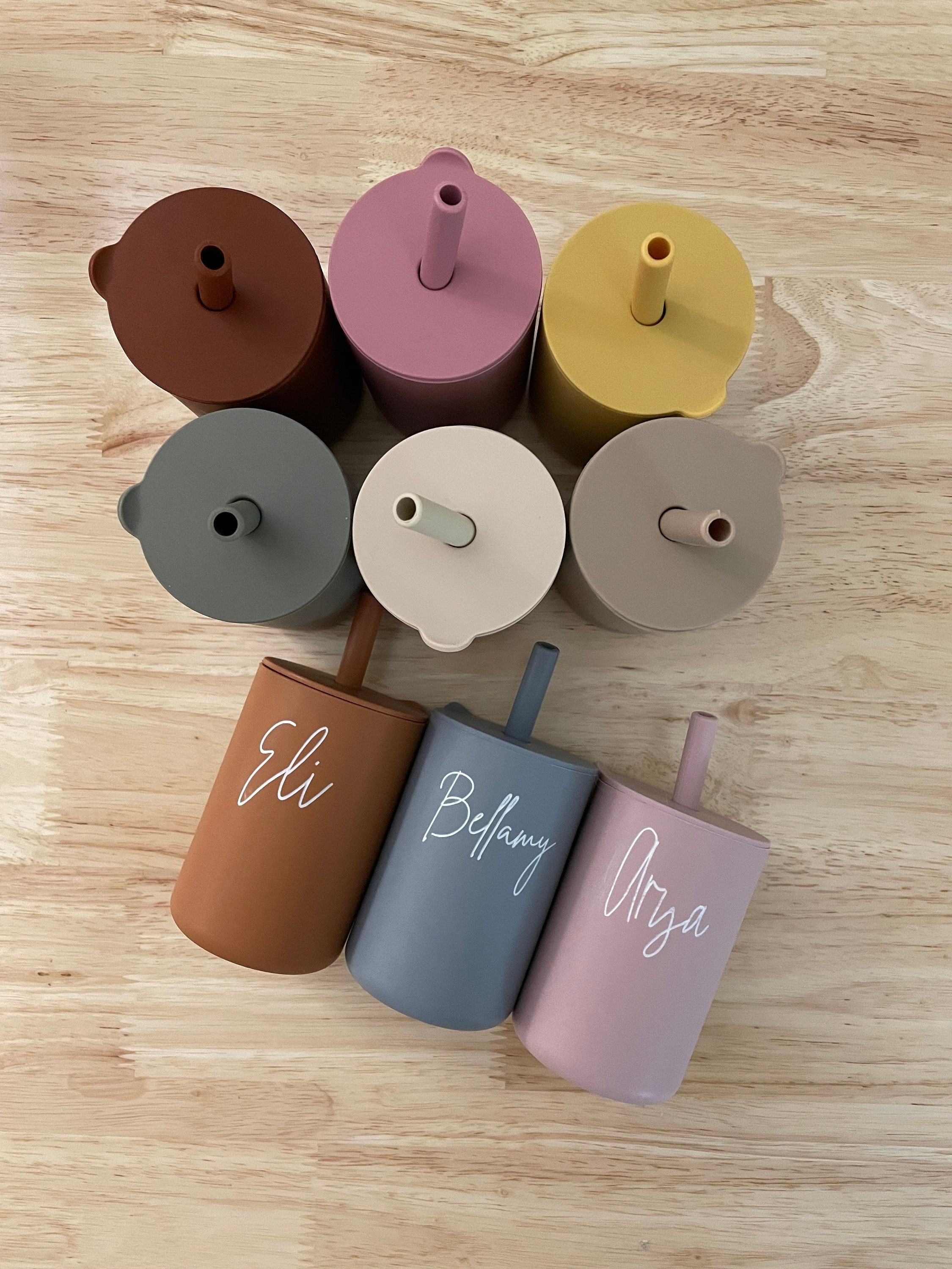 Copa personalizada de silicona para niños pequeños tapa y - Etsy España