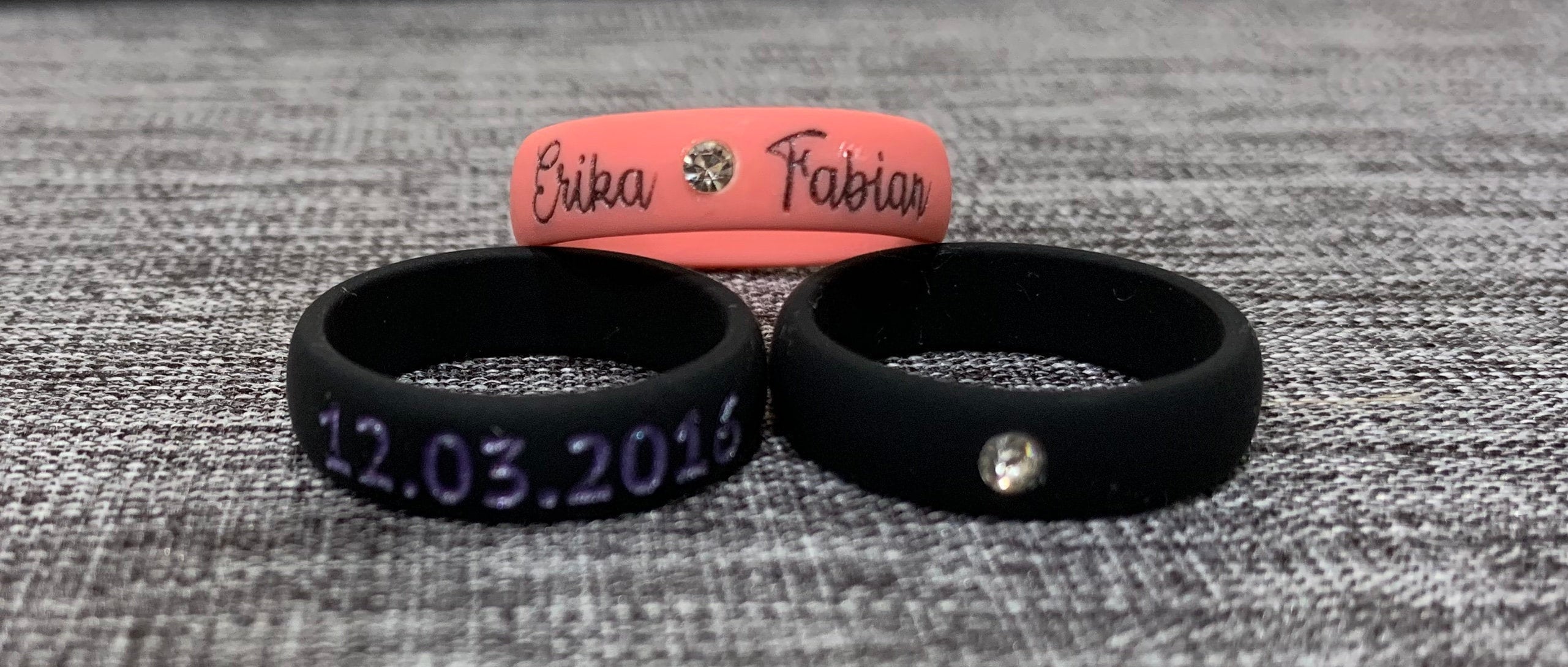 Customized silicone wedding best sale rings