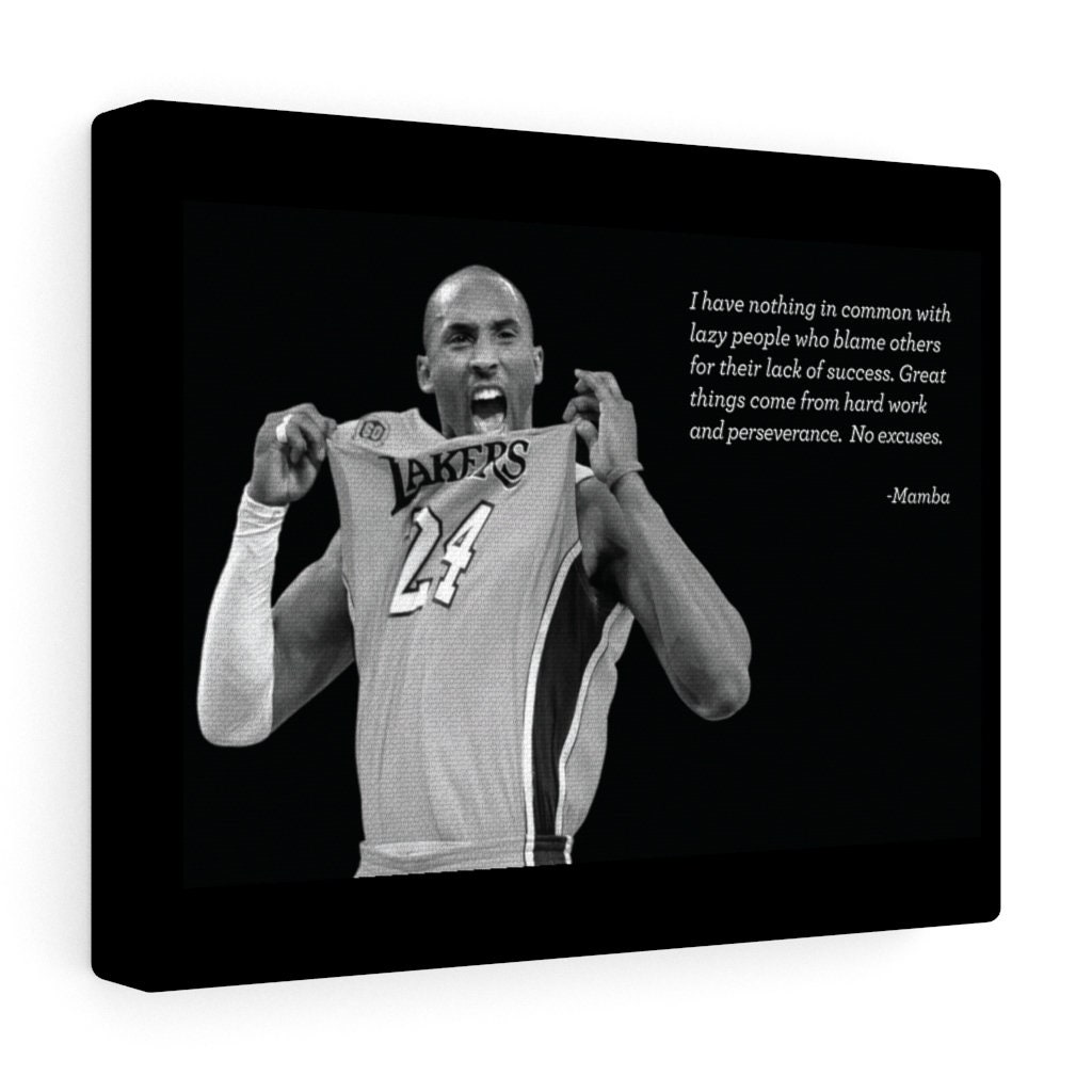 Kobe Bryant Quote Poster Kobe Bryant Canvas Mamba