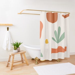Blue and Tan Smoke Swirl Shower CurtainSoft Abstract Design