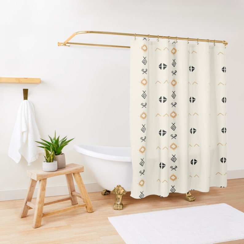 Moroccan Shower Curtain Western Boho Bohemian Shower Etsy