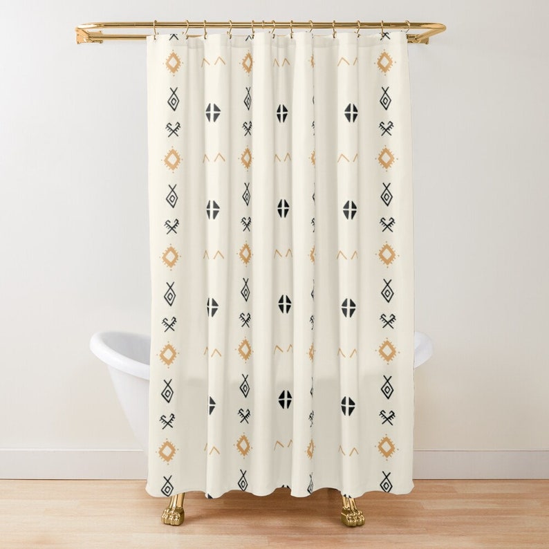 Moroccan Shower Curtain Western Boho Bohemian Shower Etsy