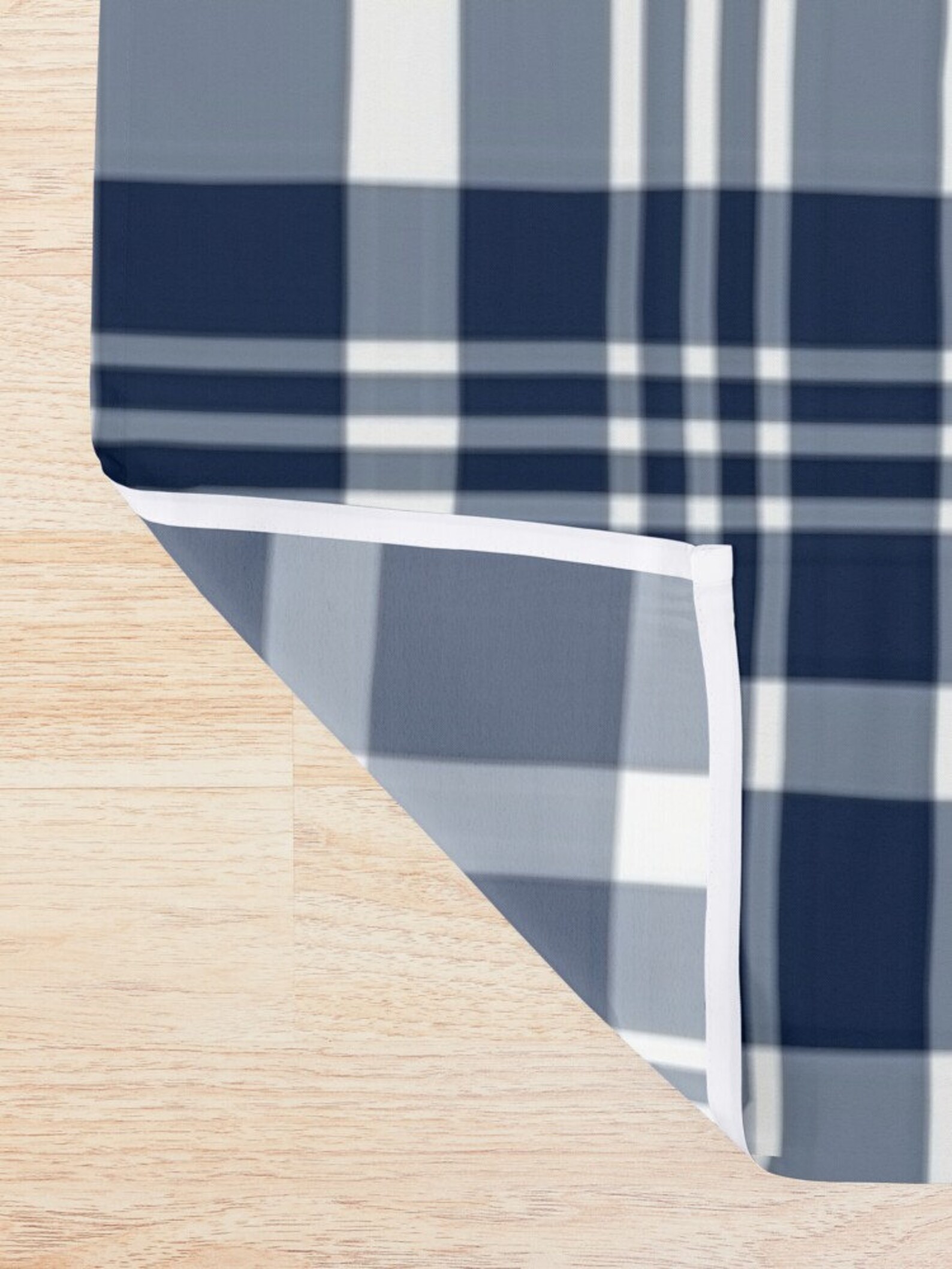 Navy Blue And White Buffalo Plaid Farmhouse Shower Curtain Etsy