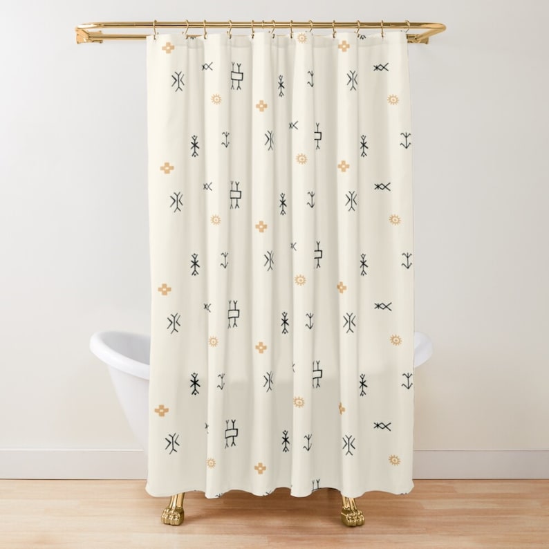 Moroccan Shower Curtain Western Boho Bohemian Shower Etsy