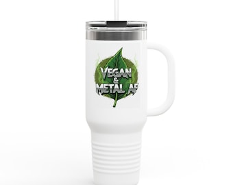 Taza de viaje vegana y metálica AF / Vaso térmico de 40 oz