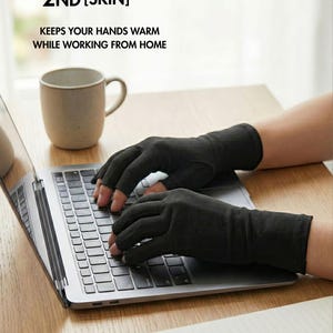 2nd[skin] - Computer gloves - Fingerless Mittens - Texting Gloves - Work from home hand warmers
