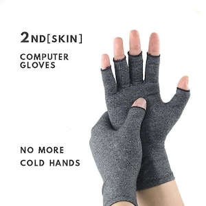 2nd[skin] - Computer gloves - Fingerless Mittens - Texting Gloves - Work from home hand warmers