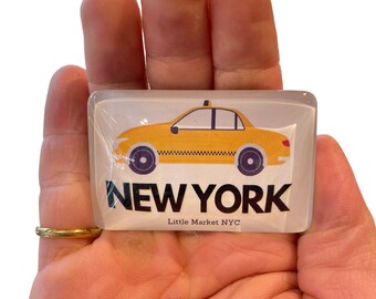 New York Taxi Magnet | Glass Magnets | City Gifts | New York Souvenirs