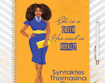 SGRHO, Sigma Gamma Rho Custom Notebook, SGRHO Notebook, Sigma Gamma Rho Crossing Gift 5 1/2 x 8  1/2