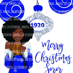 Op ZPHIB geïnspireerde kerstkaarten, Zeta Phi Beta-kerstkaart 3 1/2 x 5 of 5 x 7