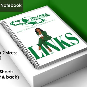 The Links Incorporated Notebook/Journal, Links Notebook/Journal, Links Induction Gift, African American notebook 5 1/2 x 8 1/2, 8 1/2x11