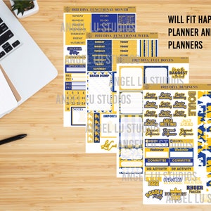 SGRho Inspired Planner Stickers, SGRho Stickers,  Happy Planner Royal Blue and Gold Planner Stickers