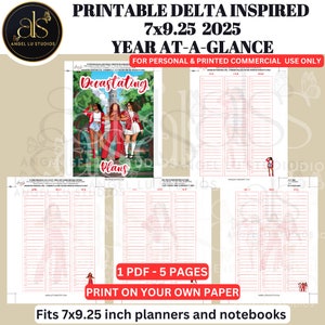 Happy Planner Classic 2025 Printable Devastating Delta Year-At-A-Glance | Delta Inspired Planner Cover | Delta Printable | Delta Planner