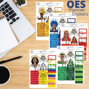 Order of the Eastern Star Heroine Planner Stickers, OES Inspired Stickers, Black Planner Stickers, African American Dolls
