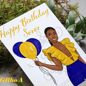 Cartões de aniversário inspirados em irmandades afro-americanas, também conhecidos como Delta, ZPhiB, SGRho Card 3 1/2 x 5 ou 5 x 7
