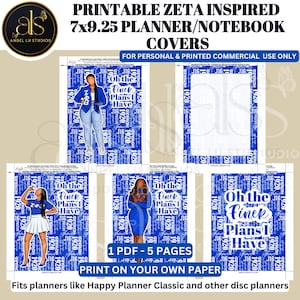 Happy Planner Classic 7x9.25 Printable | Zeta Phi Beta Inspired Planner Cover HPC Inserts | Happy Planner Printable Inserts | Zeta Planner