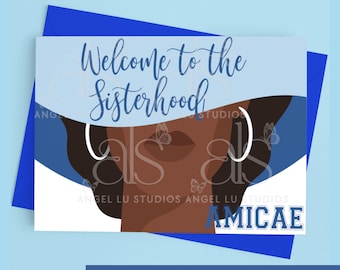 Zeta Amicae Welcome to the Sisterhood Card Download, Printable Zeta Amicae Greeting Cards, Printable Welcome Cards For Sorority
