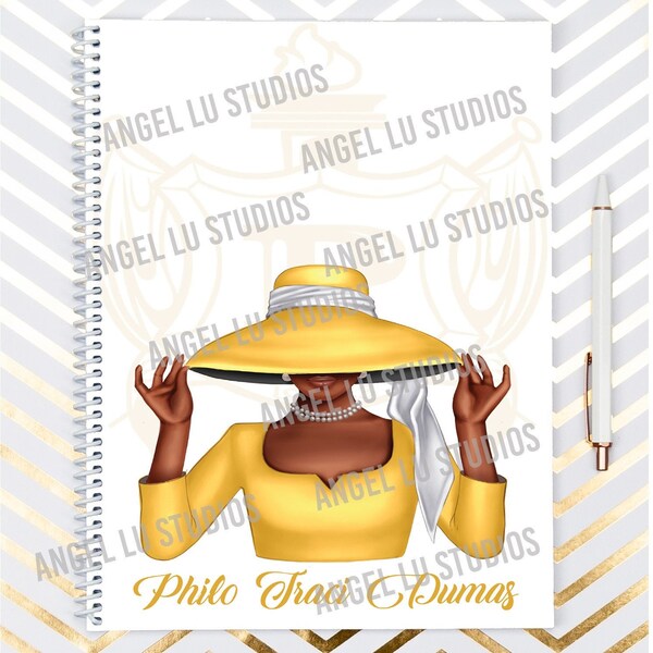 Philo Custom Notebook, Philo Notebook, Philo Induction Gift, SGRHO Philo Affiliate, 5 1/2 x 8  1/2