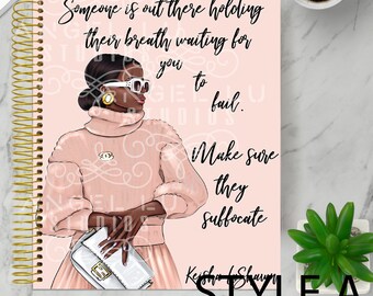 Make Sure They Suffocate Black Girl Planner Cover Set, Planner cover for Erin Condren Planner, Happy Planner, laminated planner cover