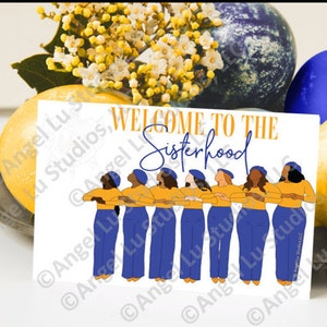 Cartão inspirado em SGRho, cartão de boas-vindas Sigma Gamma Rho 3 1/2 x 5 ou 5 x 7