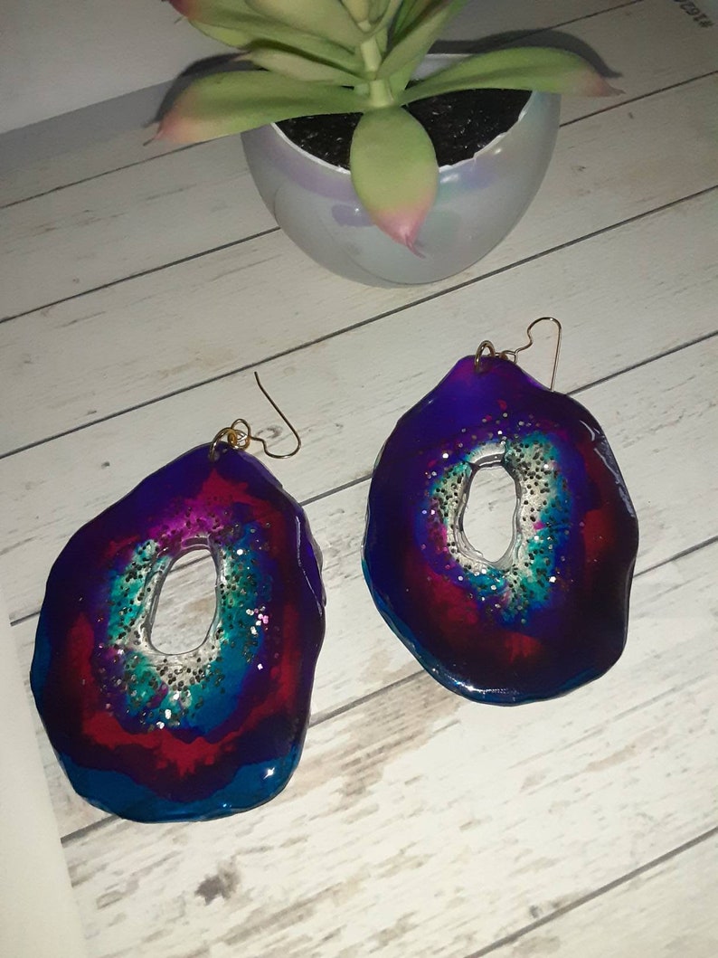 Free form resin Geode earrings