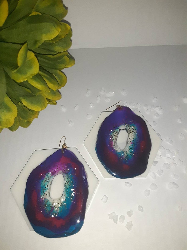 Free form resin Geode earrings