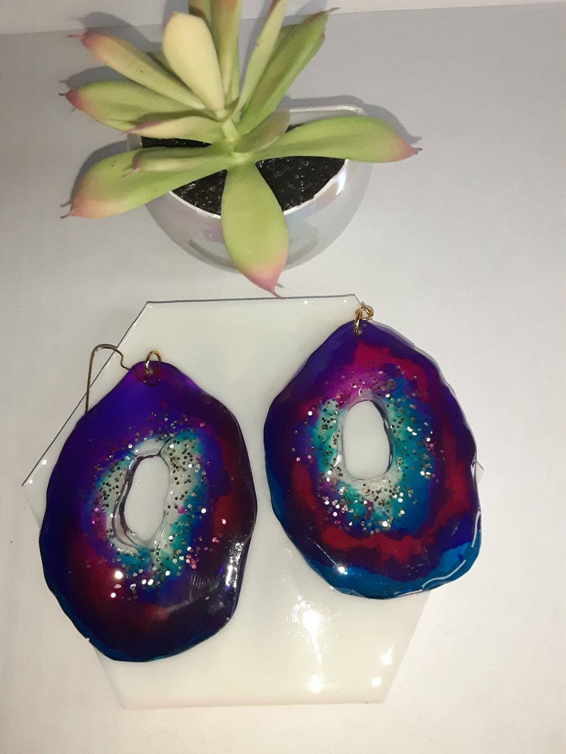 Free form resin Geode earrings